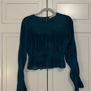 Semi-cropped emerald green top